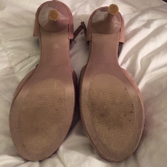 Blush Mauve Rose Pink Suede Petal Detail Pump Heel - Picture 5 of 5